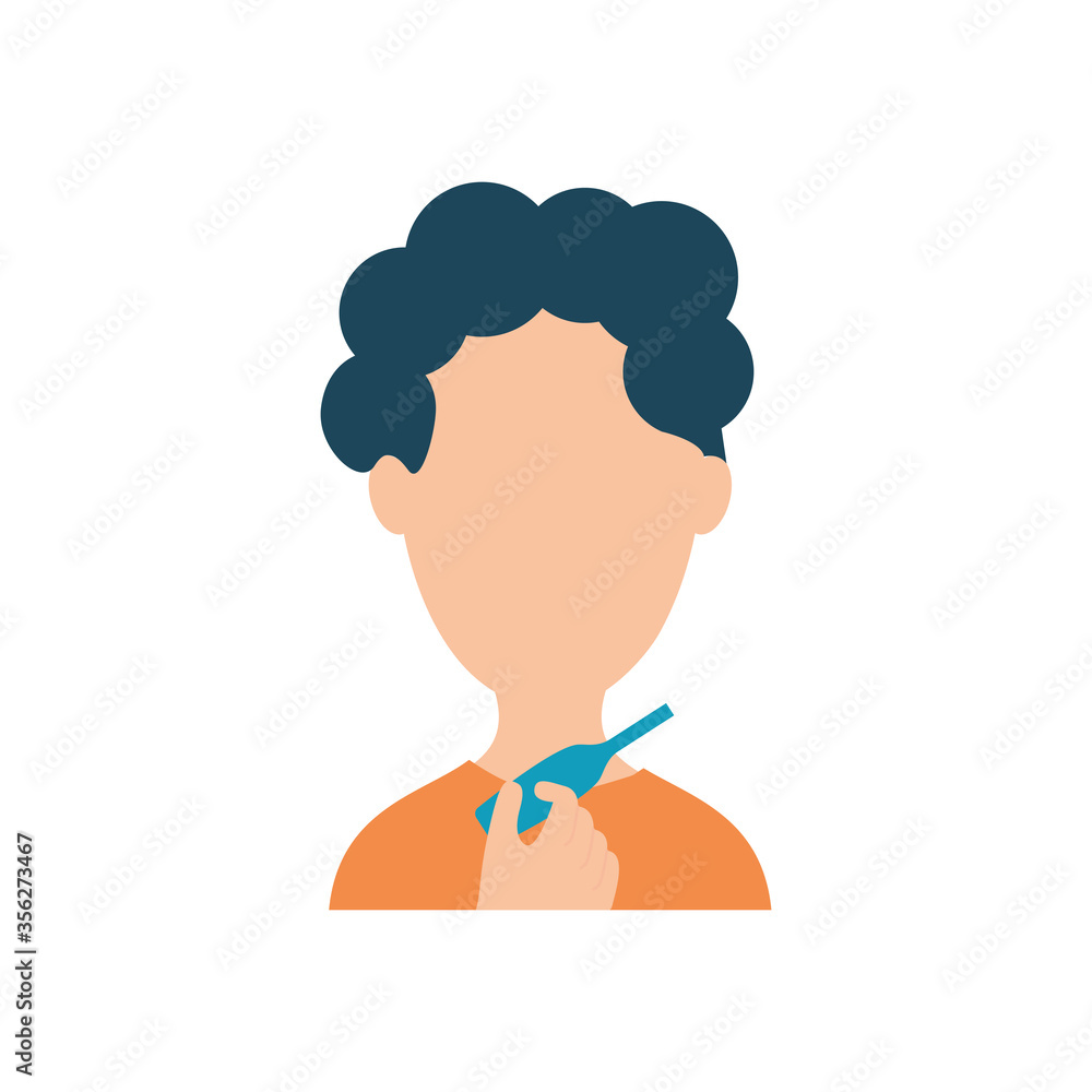 coronavirus concept, avatar man with digital thermometer, flat style coronavirus concept, avatar man with digital thermometer, flat style