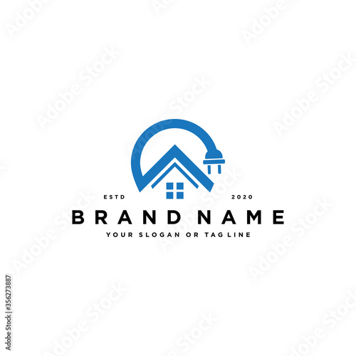 home electric logo design vector