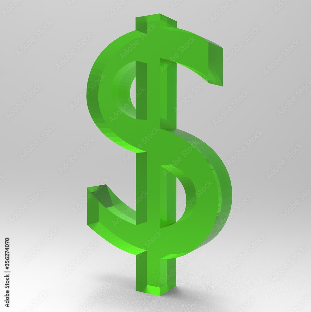 Dollar symbol sign isolated on white 3d render Dollar symbol sign isolated on white 3d render
