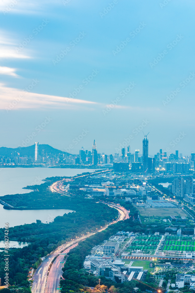 Cityscape of Shenzhen Binhai Avenue at night Cityscape of Shenzhen Binhai Avenue at night