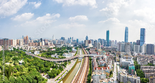 Shenzhen Luohu City Skyline Scenery, China