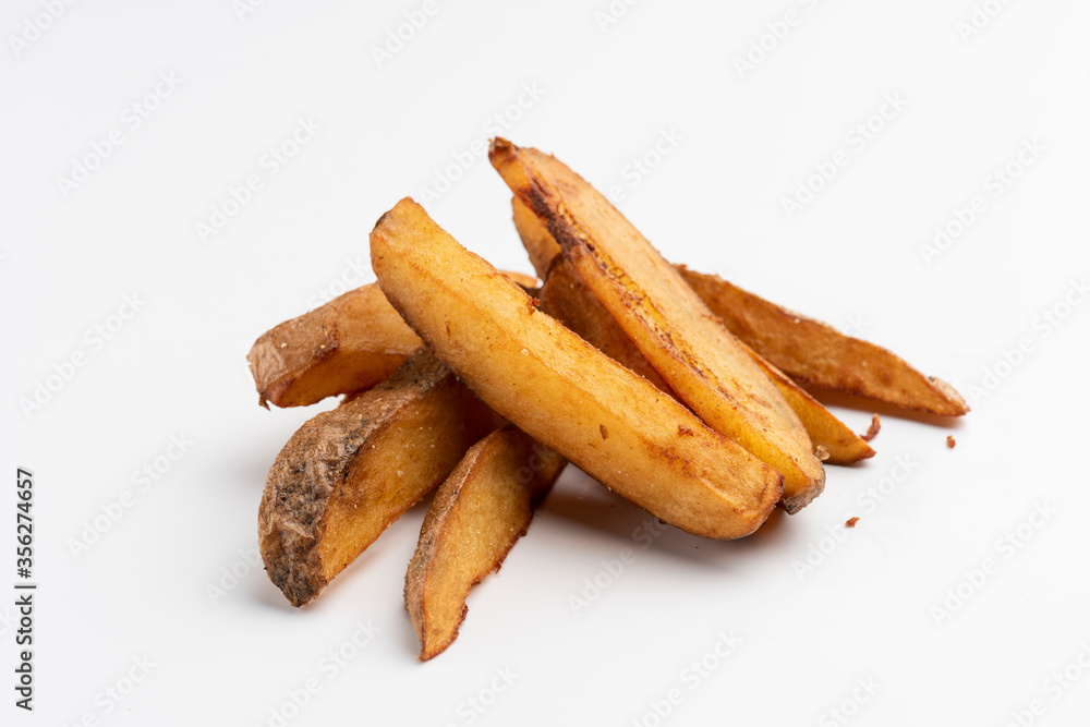 rustic homemade french fries on white background portion os fries potato rustic homemade french fries on white background portion os fries potato