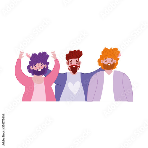 happy fathers day, group dads decoration celebration