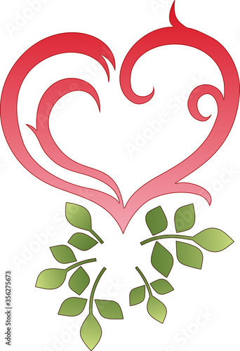 ハート（薔薇の葉）