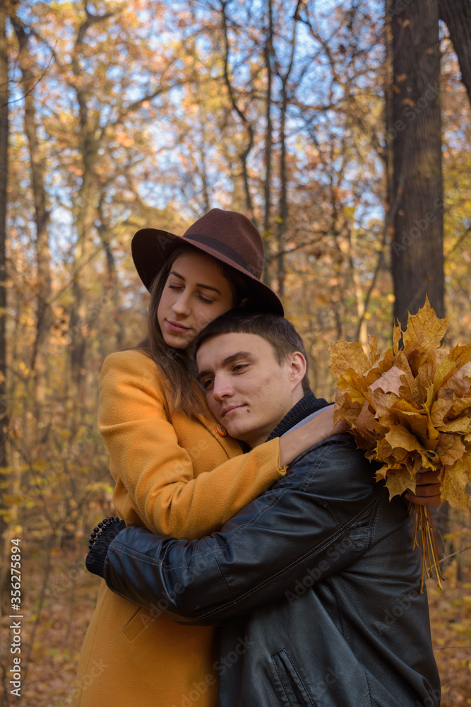 Autumn love story in park Autumn love story in park