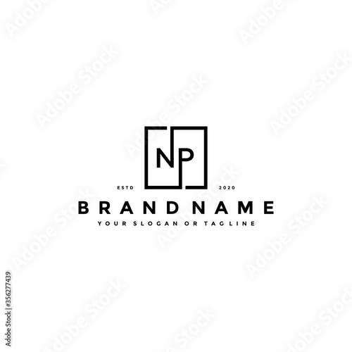 letter NP logo design vector