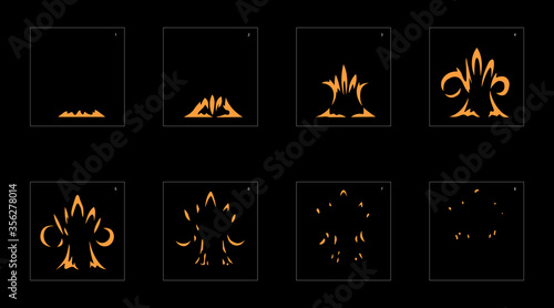 Dust explosion effect. Explosion Animation effect. Animation Sprite sheet for games, cartoon or animation. vector style animation effect 1153.