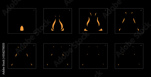 Dust explosion effect. Explosion Animation effect. Animation Sprite sheet for games, cartoon or animation. vector style animation effect 1159.