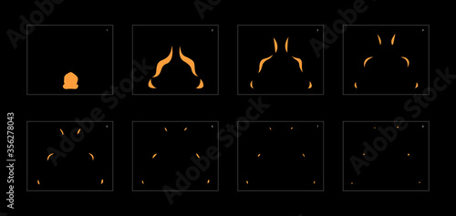 Dust explosion effect. Explosion Animation effect. Animation Sprite sheet for games, cartoon or animation. vector style animation effect 1165.