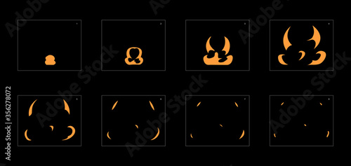 Dust explosion effect. Explosion Animation effect. Animation Sprite sheet for games, cartoon or animation. vector style animation effect 1177.
