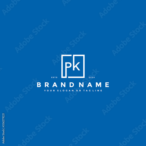 letter PK logo design vector