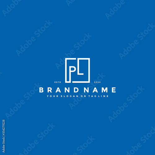 letter PL logo design vector
