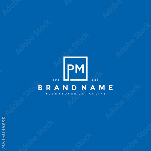 letter PM logo design vector