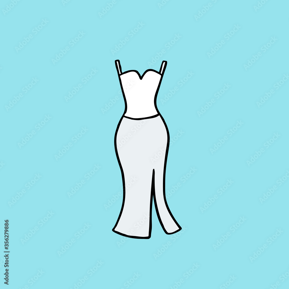 wedding dress doodle icon, vector illustration wedding dress doodle icon, vector illustration