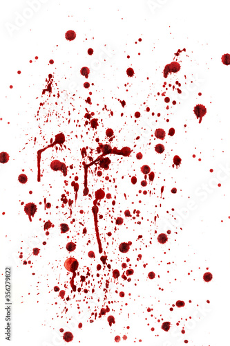 spots and splashes of blood