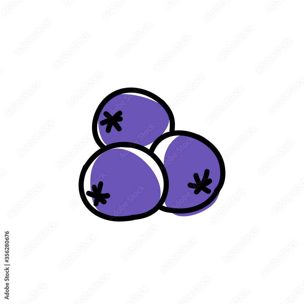 blueberry doodle icon, vector illustration blueberry doodle icon, vector illustration