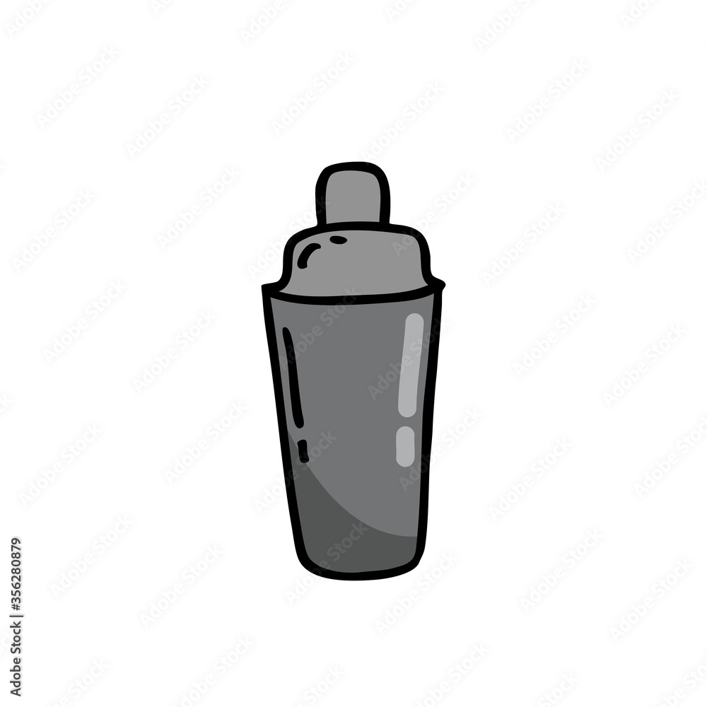 cocktail shaker doodle icon, vector illustration cocktail shaker doodle icon, vector illustration