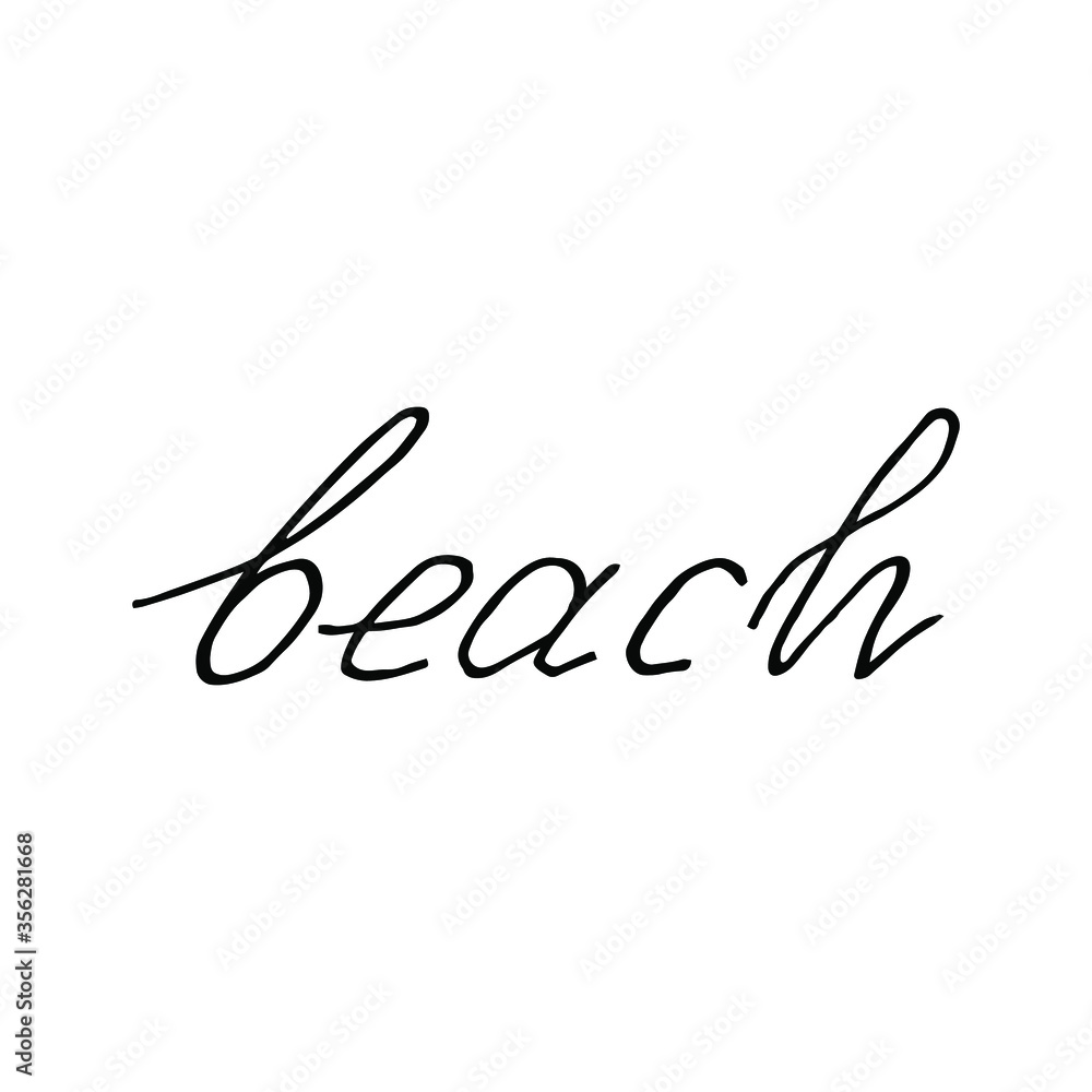 hand-drawing words - beach, summer, vector, hand-drawing words - beach, summer, vector,