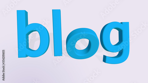 The word BLOG in 3D letters of blue