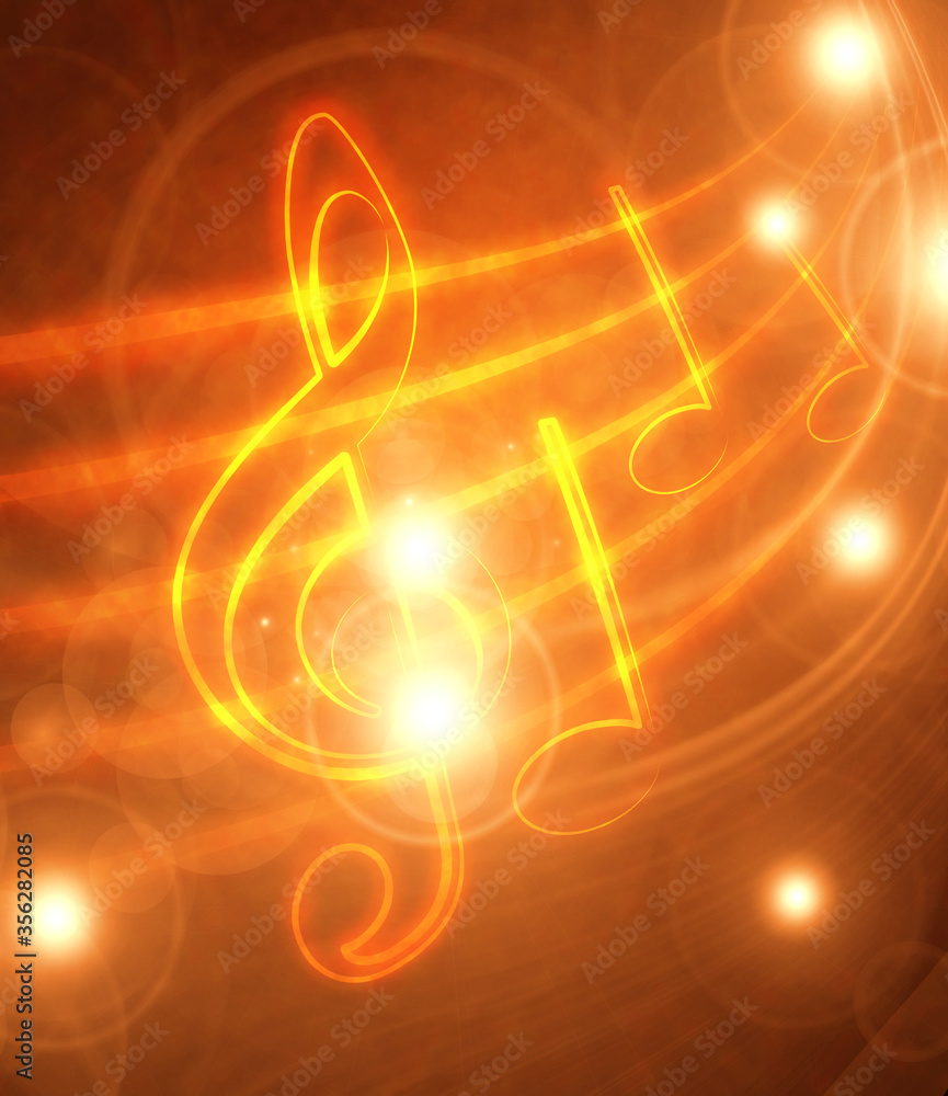 Fototapeta premium burning musical symbols