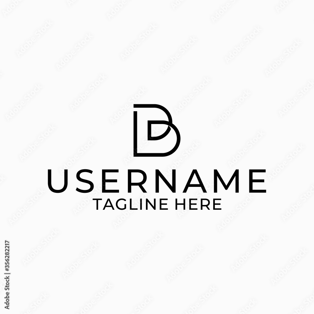 Monogram logo design letter B in black on a white background. Monogram logo design letter B in black on a white background.
