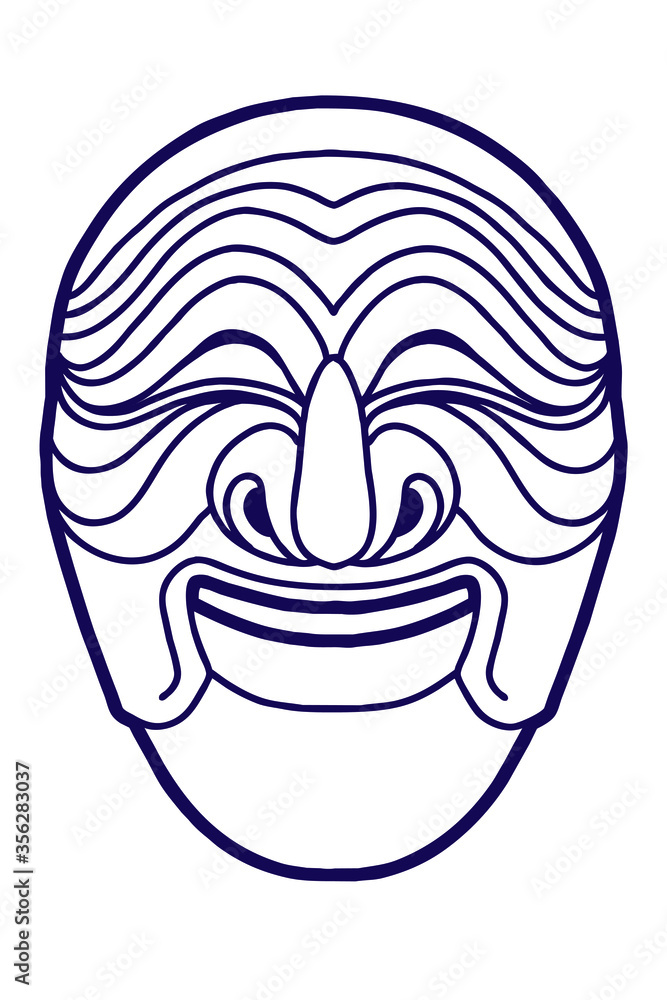 'Yangban' mask in Hahoetal masks. 'Hahoetal' masks are the traditional Korean masks. 'Yangban' mask in Hahoetal masks. 'Hahoetal' masks are the traditional Korean masks.