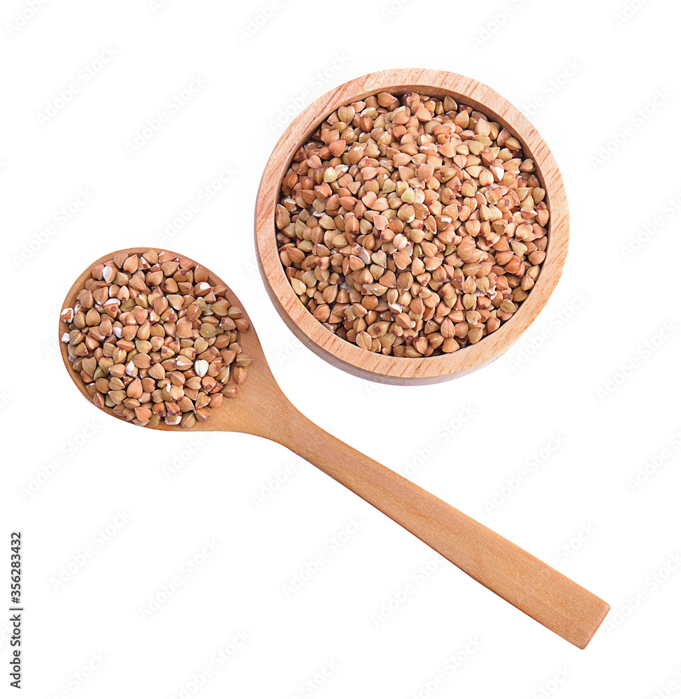 Buckwheat grain isolated on white background. Buckwheat grain isolated on white background.