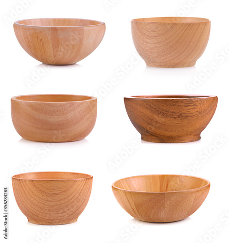 Wooden cup isolated on white background.