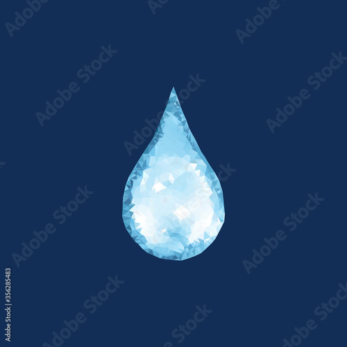 polygonal drop of water, vector illustration