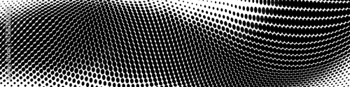 Abstract monochrome halftone pattern. Wide vector illustration