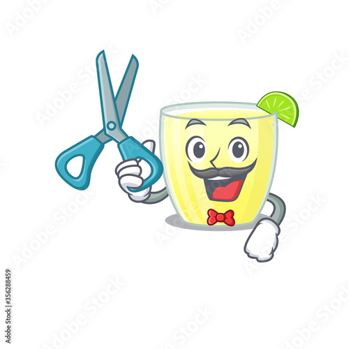 daiquiri cocktail cartoon character design as talented barber