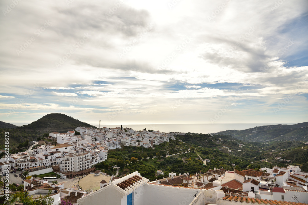 beautiful white village, Frigiliana, Spain 