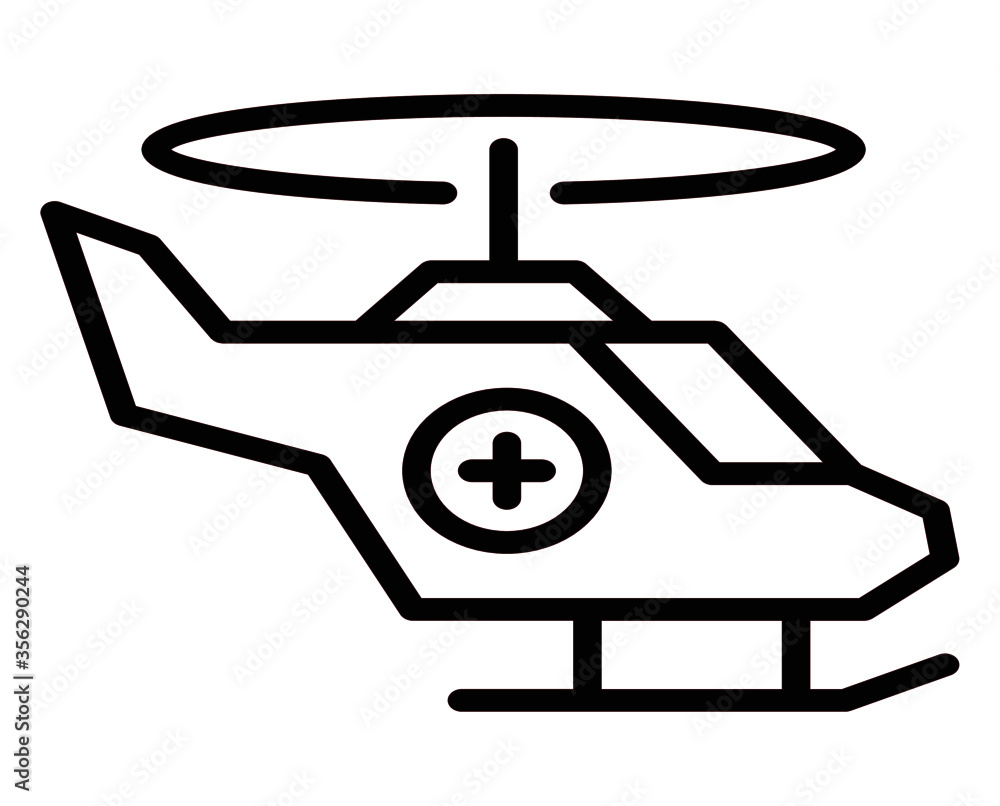 EMERGENCY HELICOPTER icon vector for web and app EMERGENCY HELICOPTER icon vector for web and app