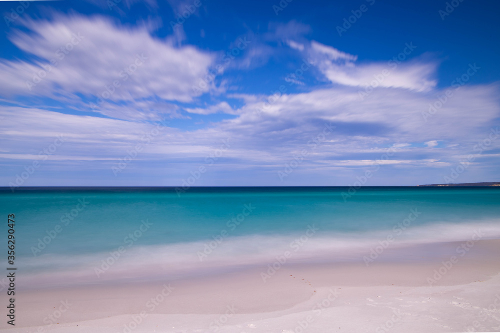 Tropical beach with blue sky