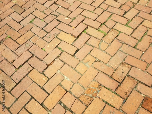 rectangle red bricks or masonry on ground