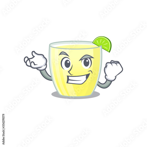 A funny cartoon design concept of daiquiri cocktail with happy face