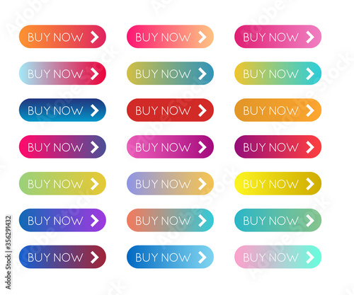 buy now button collection of different color vector, we button set eps10