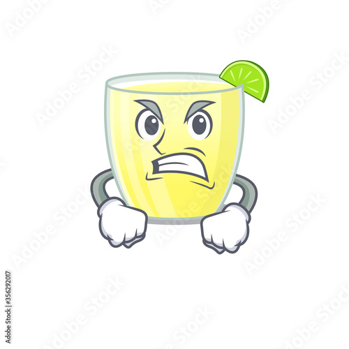A cartoon picture of daiquiri cocktail showing an angry face