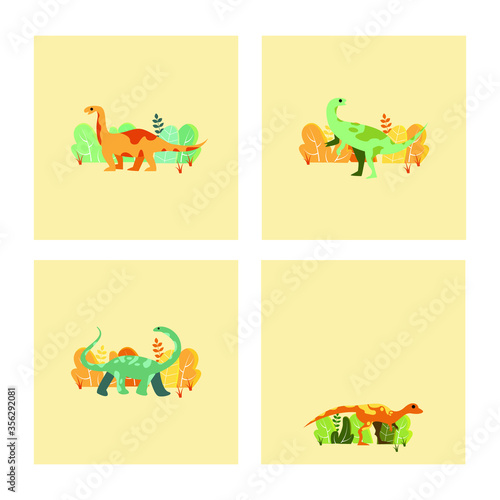 Set of dinosaur illustrations