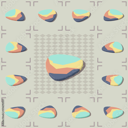 Set of isometric colorful guitar picks with shadow