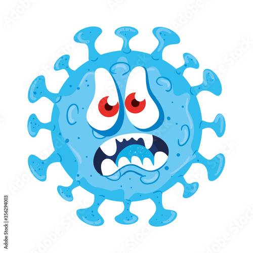Covid 19 virus cartoon design of 2019 ncov cov coronavirus infection and corona theme Vector illustration