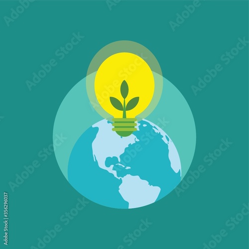 earth and bulb with leaves