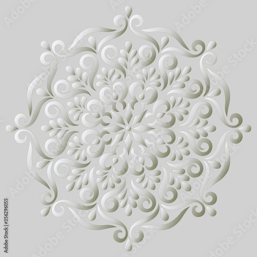 Mandala pattern white 3D gradient good mood
