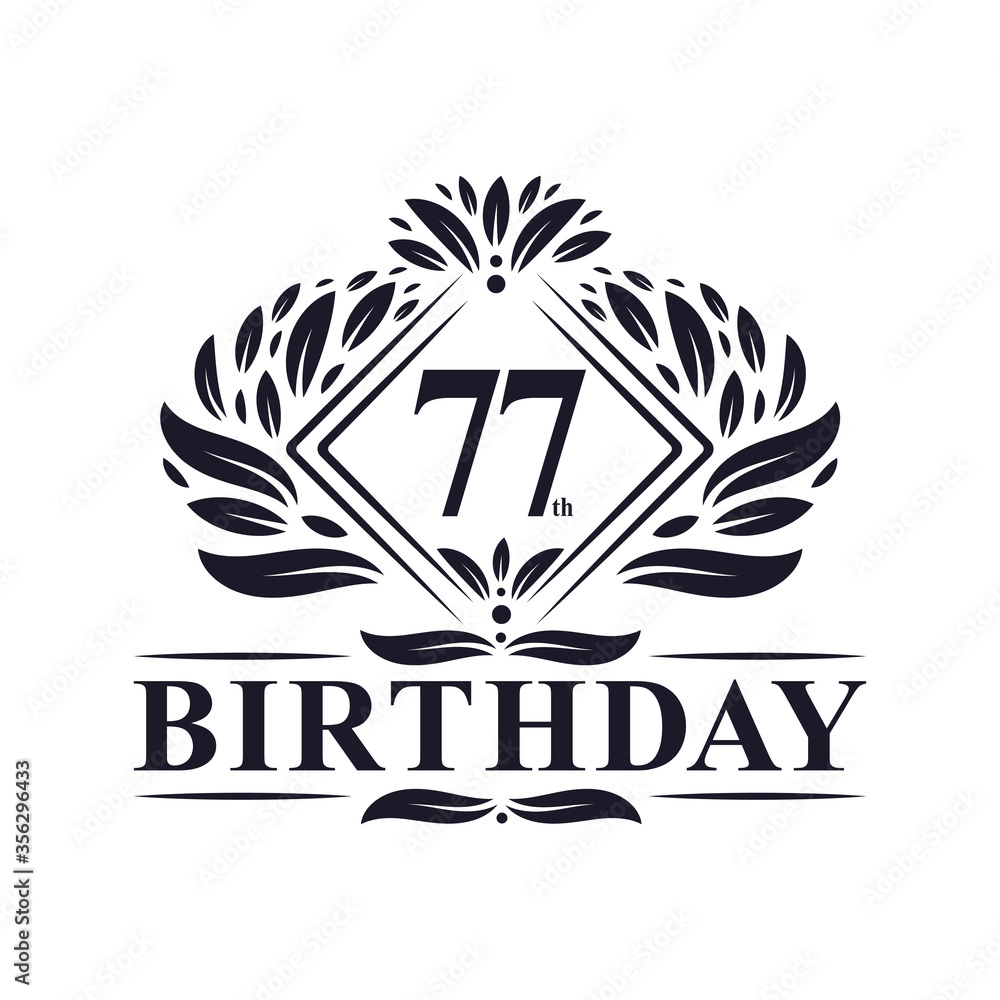 77 years Birthday Logo, Luxury 77th Birthday Celebration. 77 years Birthday Logo, Luxury 77th Birthday Celebration.
