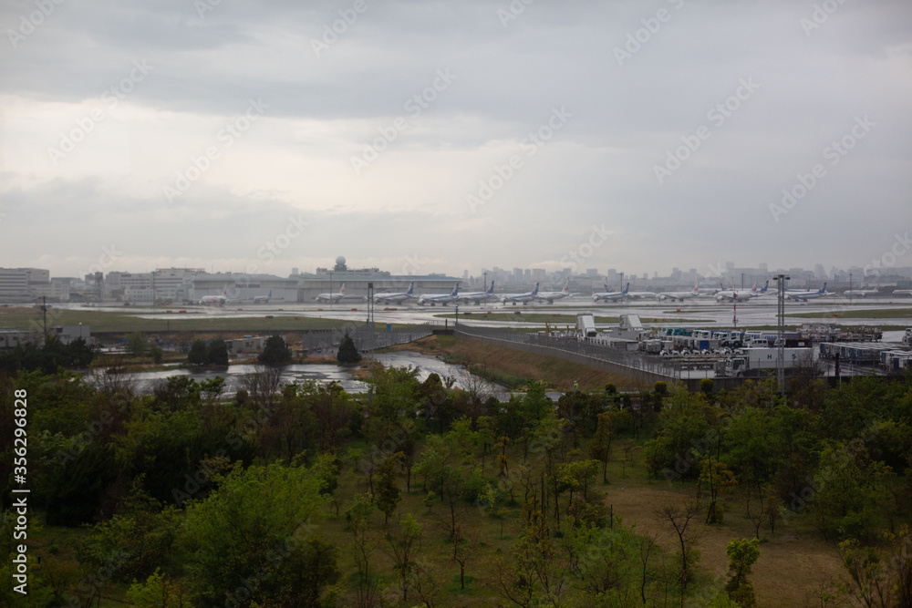 Scenery of airplanes staying in Tokyo Haneda airport
