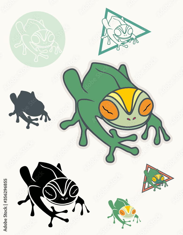 Fototapeta premium Illustrated rough character icon for Gaming Logo and esports froggy style vector design