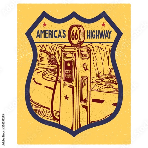 66 america's highway road sign