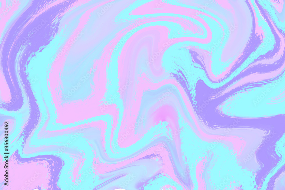 Vibrant violet liquid color illustration. Pastel multicolored digital texture. Smudged paint cover template