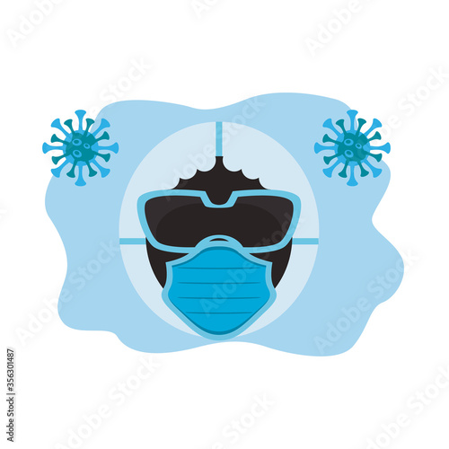 biosafety suit with medical mask and goggles protection accessories
