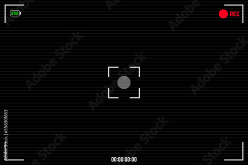 Rec background with isolated scan lines and shades from edges . Viewfinder digital video camera.